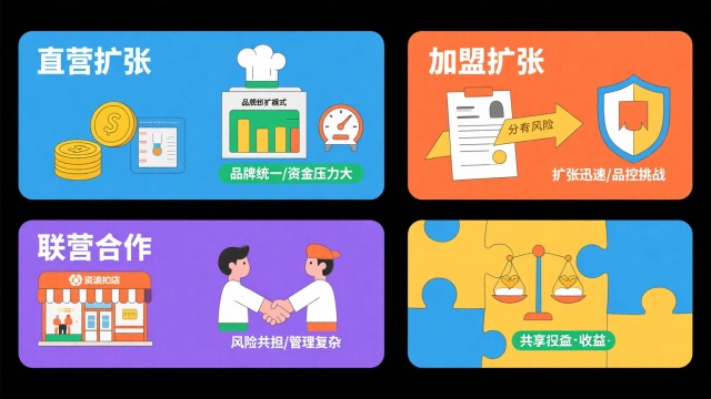 餐饮连锁门店扩张模式解析（直营、加盟、联营多路径布局）